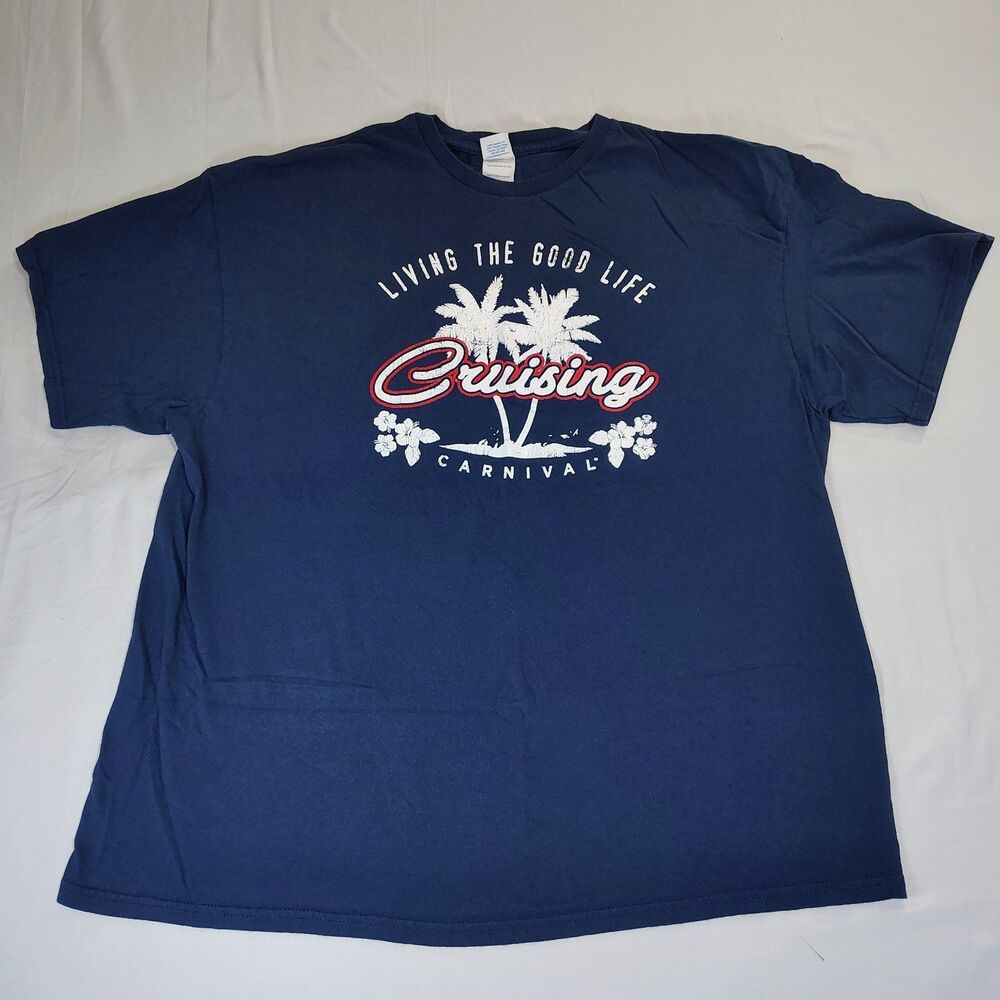 Carnival Cruises "Living The Good Life Cruising Carnival" T-Shirt Sz 2XL Navy